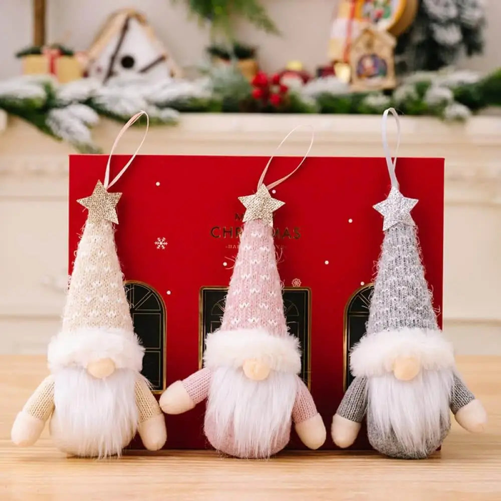 Festive 2-Piece Faceless Gnome Hanging Ornament Set for Christmas Joy