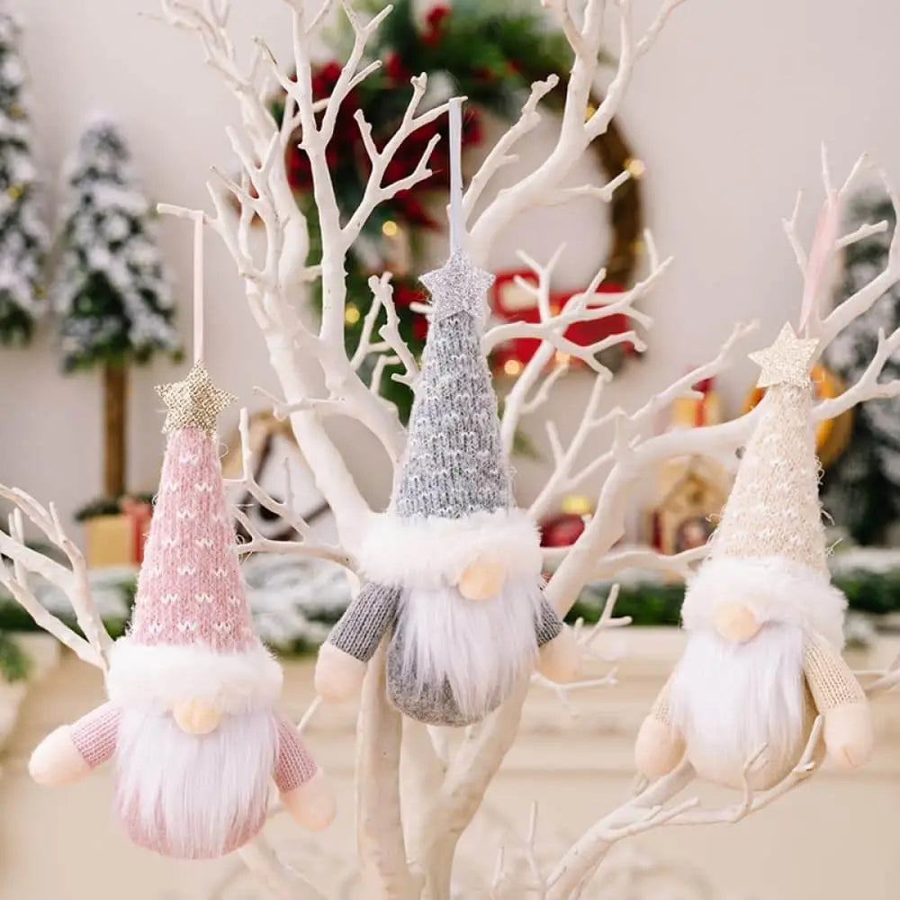 Festive 2-Piece Faceless Gnome Hanging Ornament Set for Christmas Joy