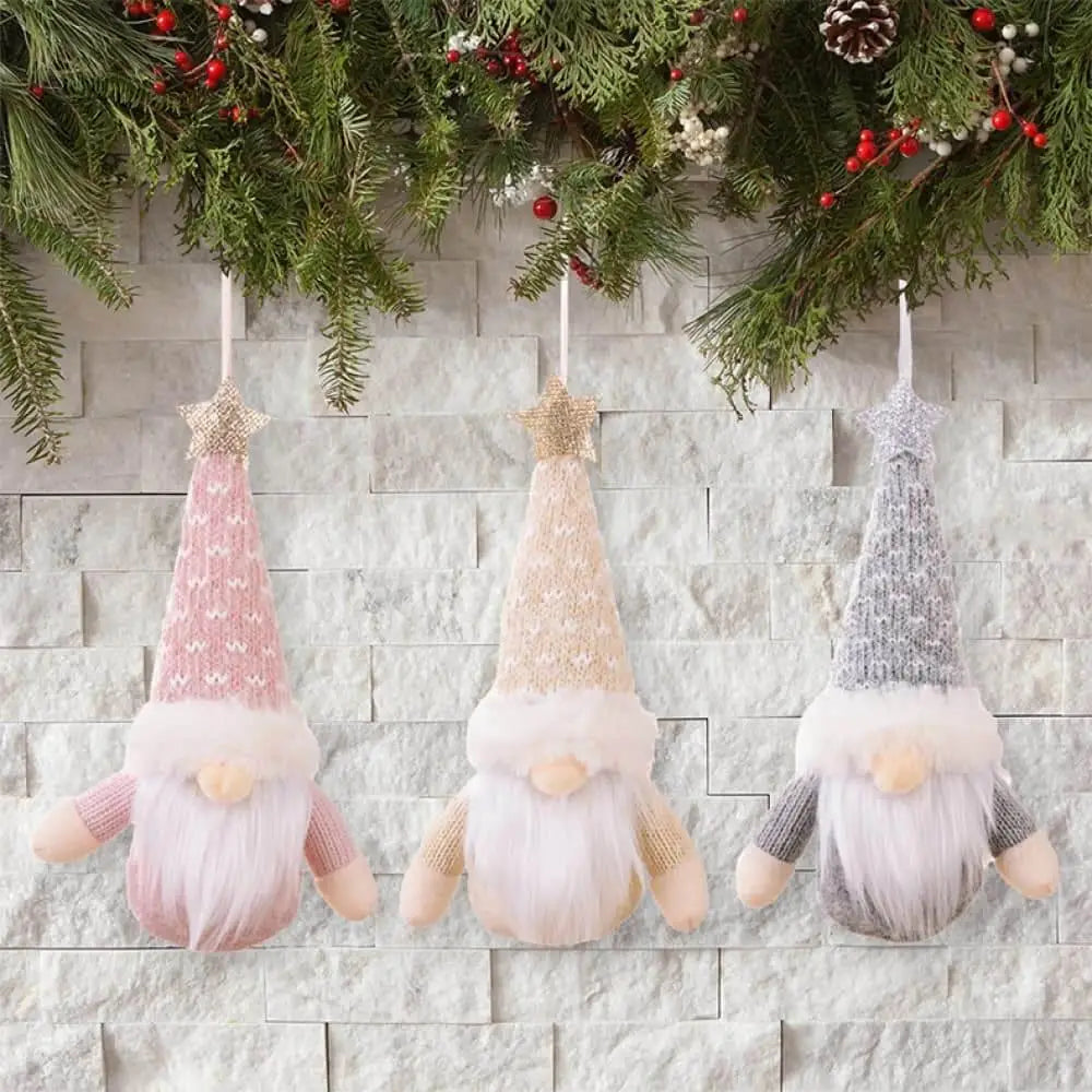 Festive 2-Piece Faceless Gnome Hanging Ornament Set for Christmas Joy