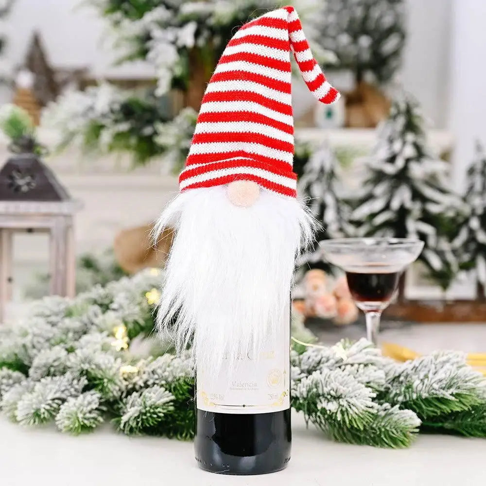 Festive Assorted 2-Piece Wine Bottle Covers for Holiday Cheer