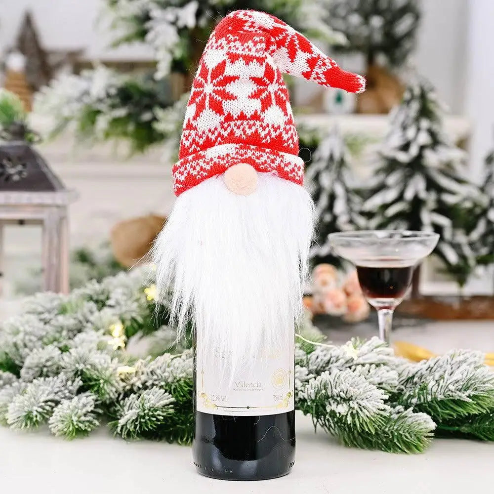 Festive Assorted 2-Piece Wine Bottle Covers for Holiday Cheer