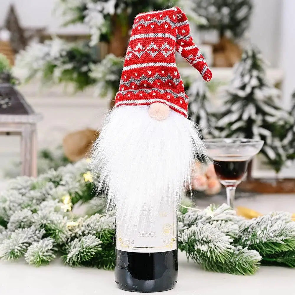 Festive Assorted 2-Piece Wine Bottle Covers for Holiday Cheer