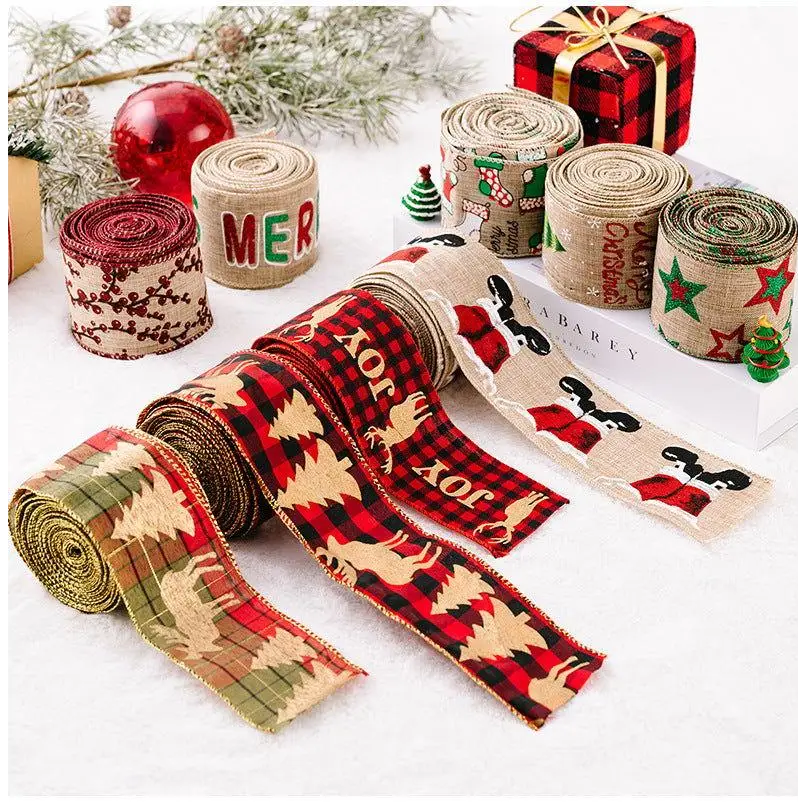 Festive Christmas Polyester Ribbon Rolls for Unique Holiday Gifts