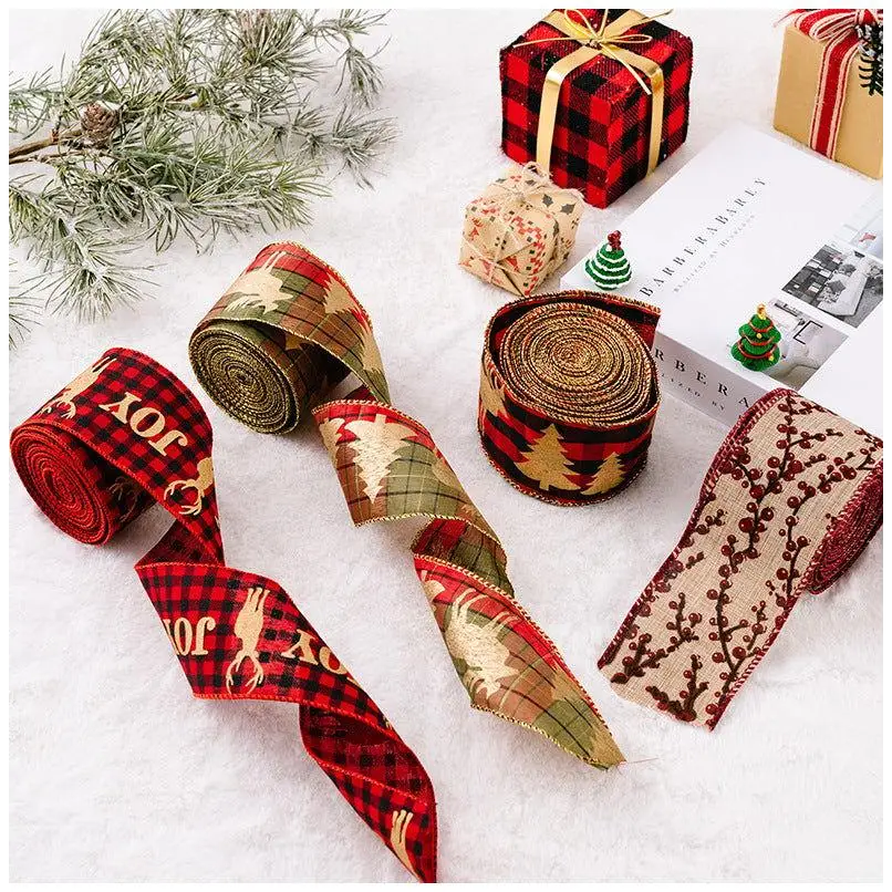 Festive Christmas Polyester Ribbon Rolls for Unique Holiday Gifts