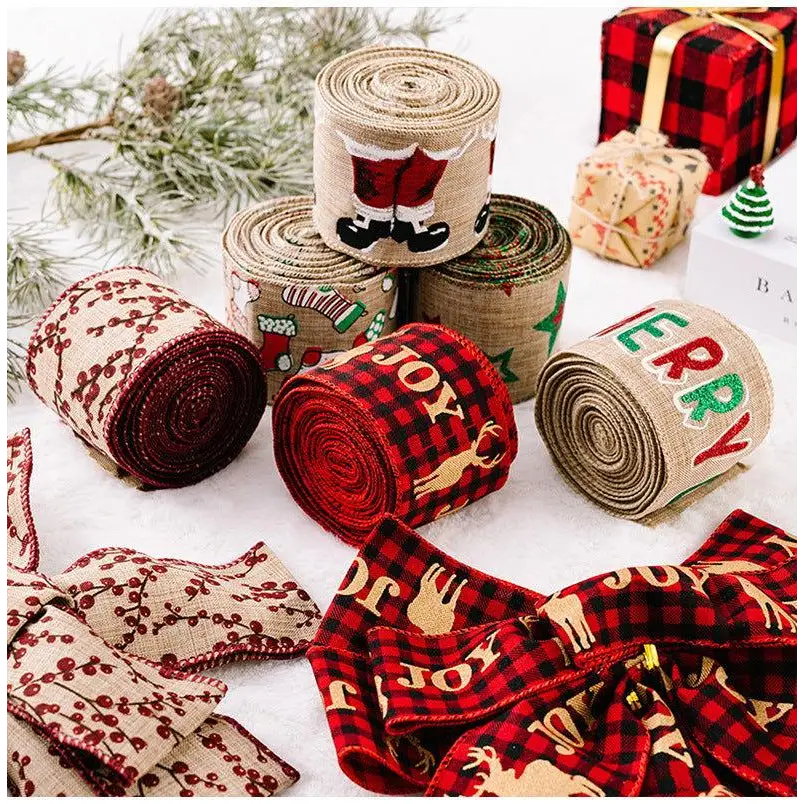 Festive Christmas Polyester Ribbon Rolls for Unique Holiday Gifts