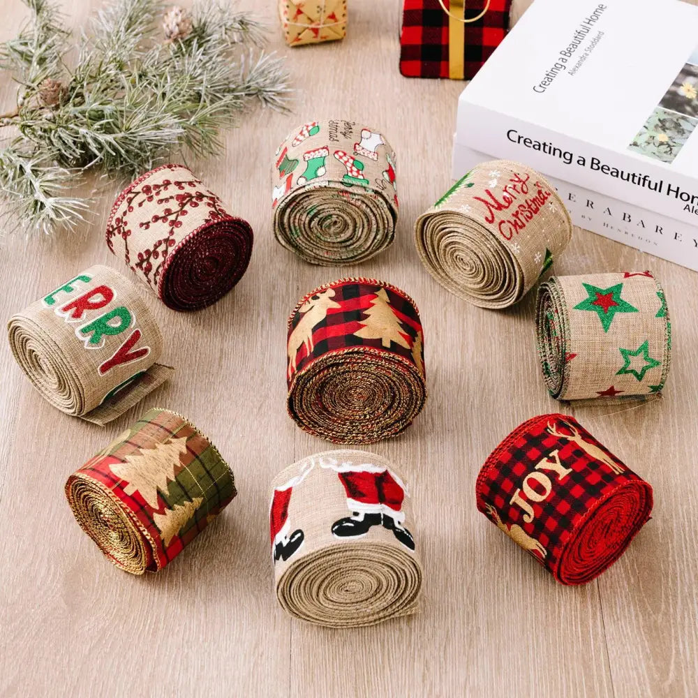 Festive Christmas Polyester Ribbon Rolls for Unique Holiday Gifts