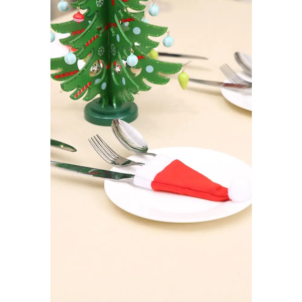 Festive Fun with Christmas Hat Shaped Cutlery Covers