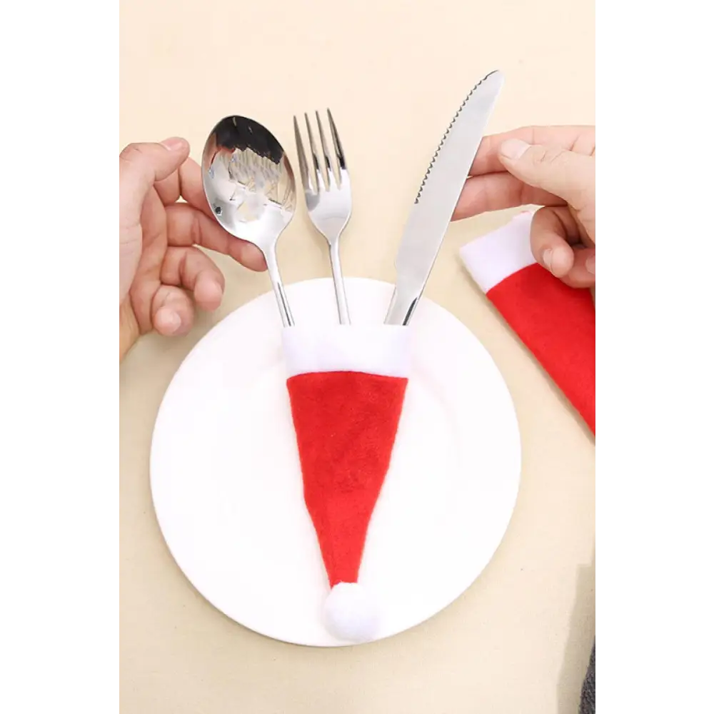 Festive Fun with Christmas Hat Shaped Cutlery Covers