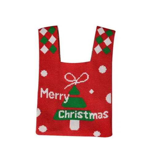 Festive Red Knitted Christmas Gift Bags for Your Christmas Eve Gift