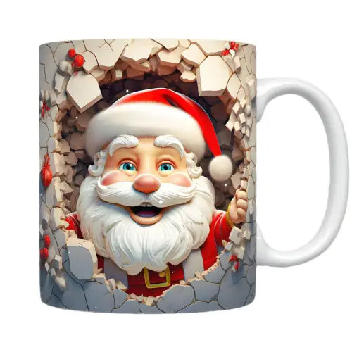 Festive Santa Coffee Mug with Cheerful Ceramic Snowman Design