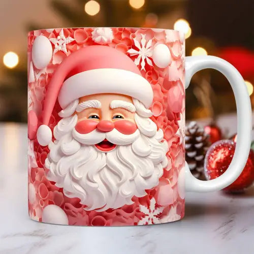 Festive Santa Coffee Mug with Cheerful Ceramic Snowman Design