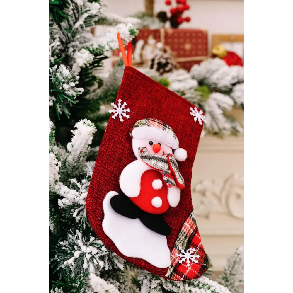 Festive Snowflake Christmas Stocking for Elegant Holiday Decor