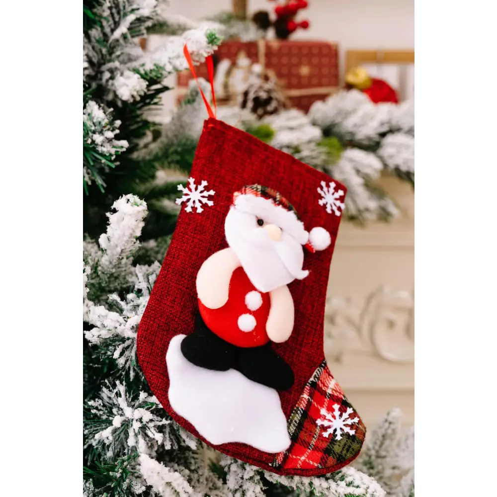 Festive Snowflake Christmas Stocking for Elegant Holiday Decor