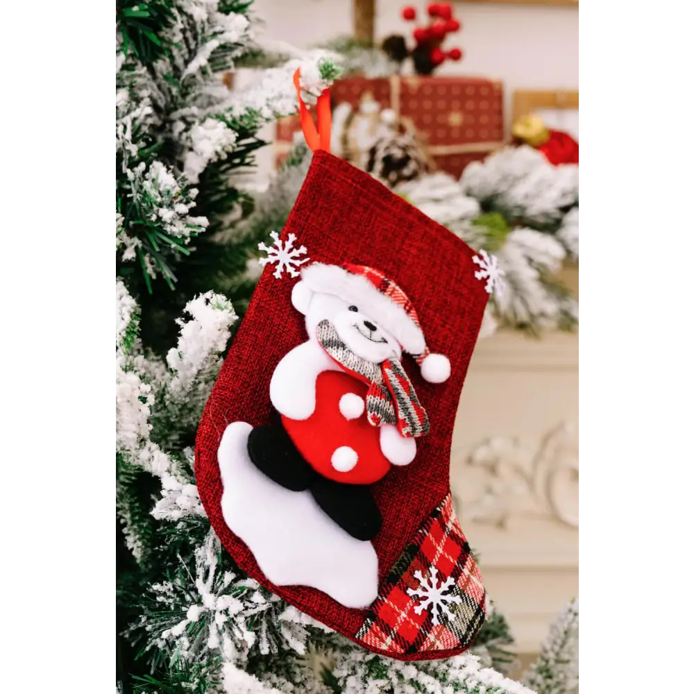 Festive Snowflake Christmas Stocking for Elegant Holiday Decor