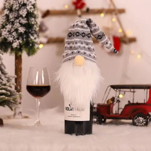 Festive Wine Bottle Covers Featuring Deer and Snowman Designs