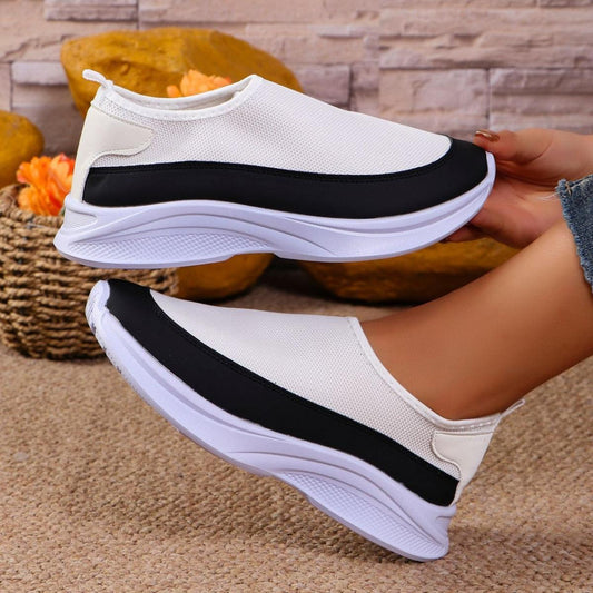 Mesh Contrast Flat Slip-Ons - CM