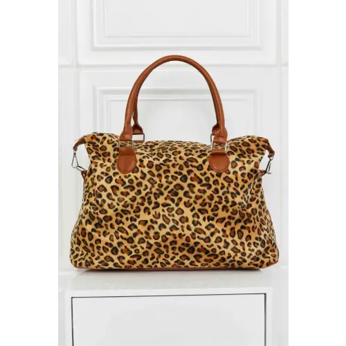 Animal Print Brushed Weekender Bag - Black/White / One Size - CynthiaMonica CM