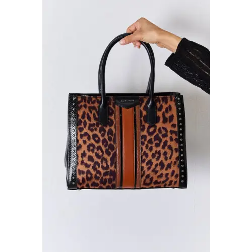 Fierce David Jones Leopard Contrast Rivet Handbag Unleashed