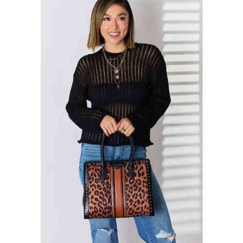 Fierce David Jones Leopard Contrast Rivet Handbag Unleashed