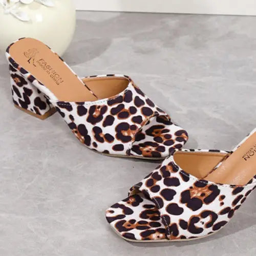 Fierce Leopard Block Heel Suede Sandals for Wild Nights