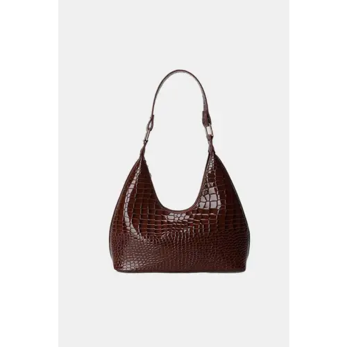 Fierce Red Croc Stone Texture Shoulder Bag for Trendsetting Style