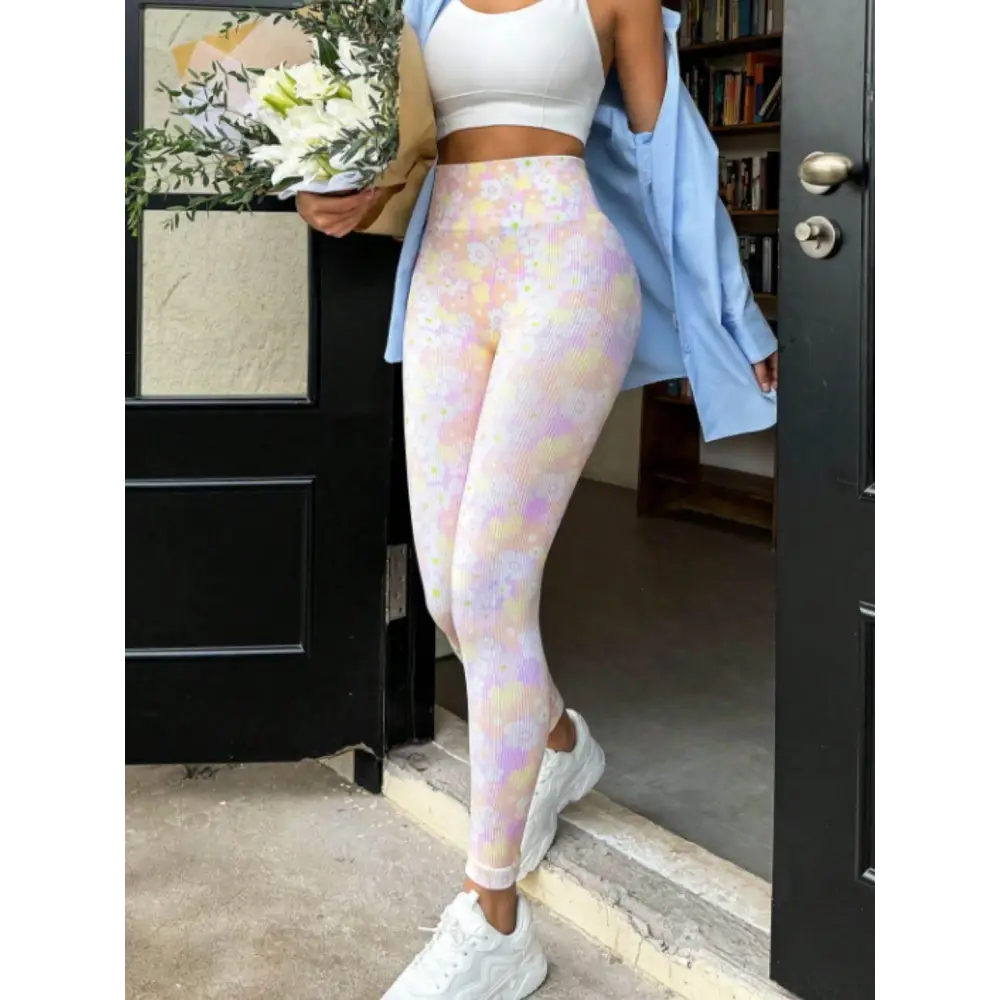 Floral High Waist Active Leggings