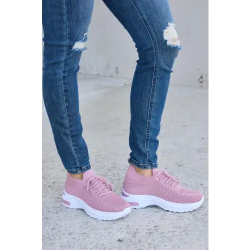 Forever Link Breathable Mesh Pink Sneakers for Athletic Style