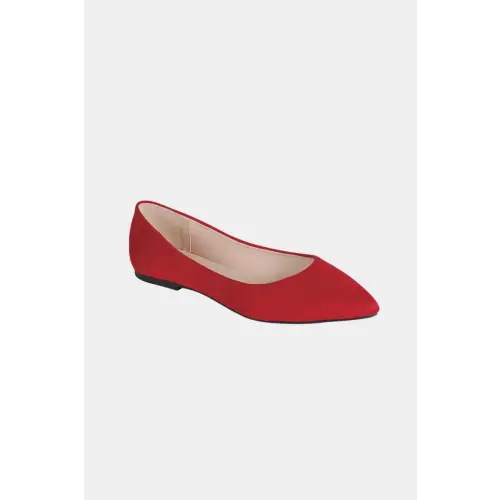 Forever Link Pointy Toe Slip On Flat Loafers Dazzle in Red