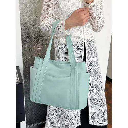 Fresh Mint Green Oxford Cloth Tote Bag