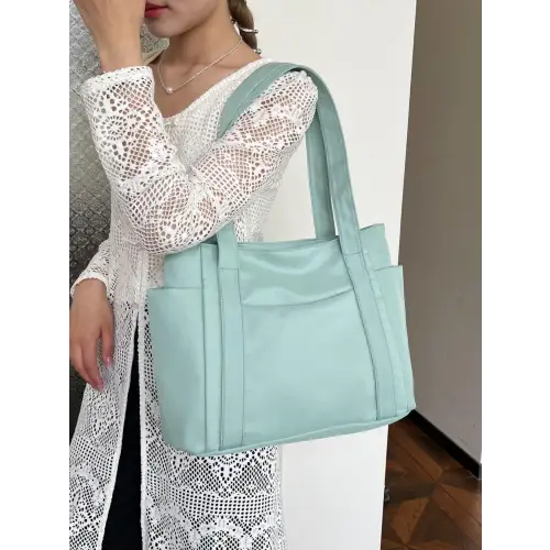 Fresh Mint Green Oxford Cloth Tote Bag