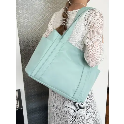 Fresh Mint Green Oxford Cloth Tote Bag