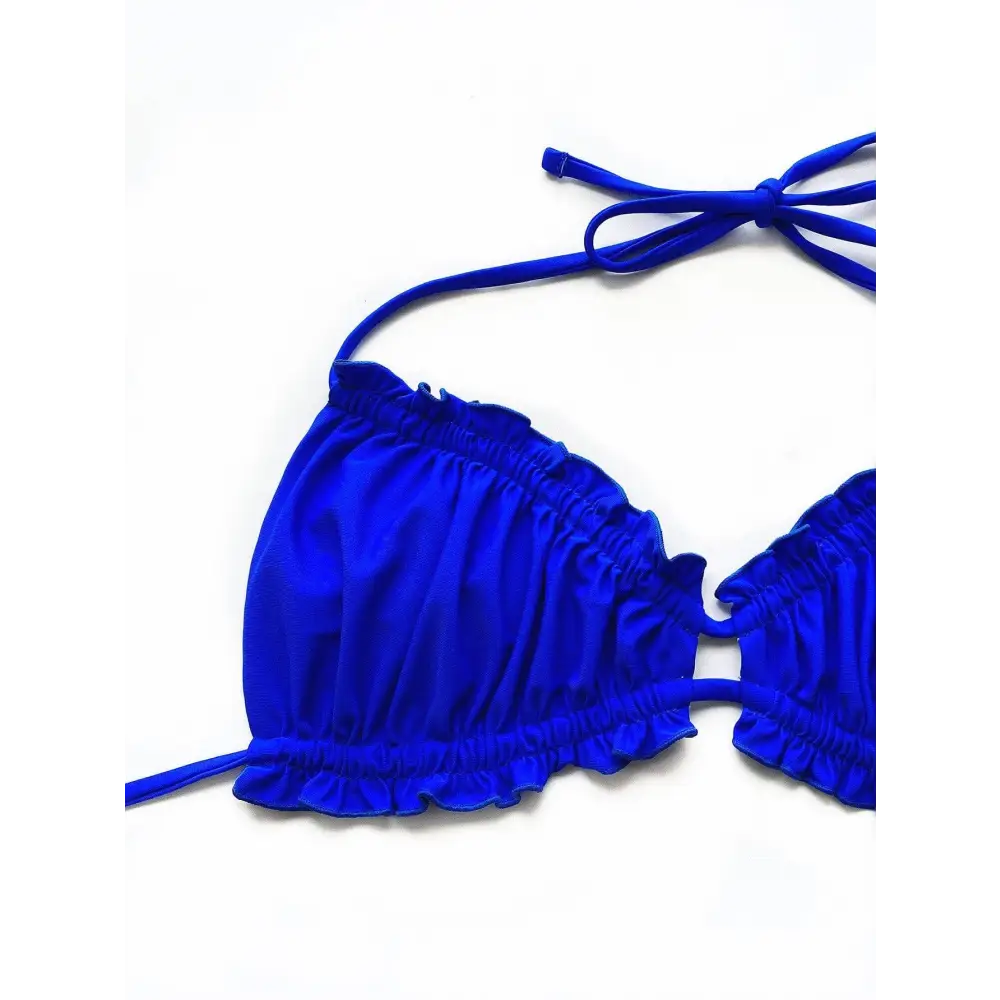 Sizzling Frill Trill Halter Neck Bikini for Beach Goddesses