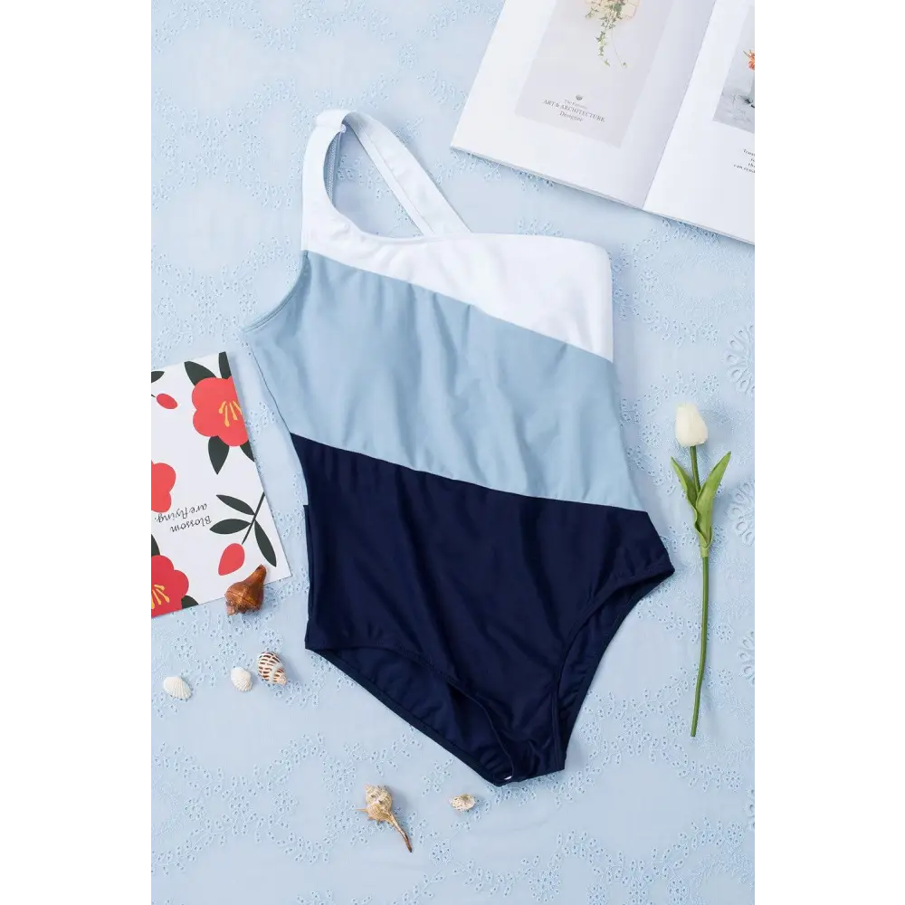 Sizzling Cutout Color Block Sleeveless One-Piece Swimwear