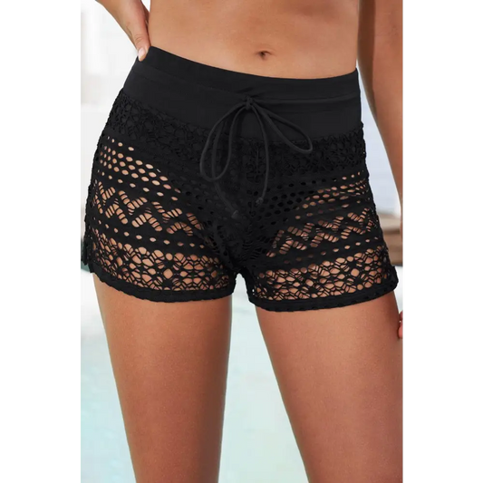 Full Size Drawstring Waist Swim Shorts - CM Fashion