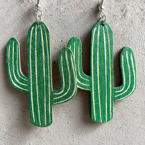 Iron Hook Wooden Earrings - CM Fashion