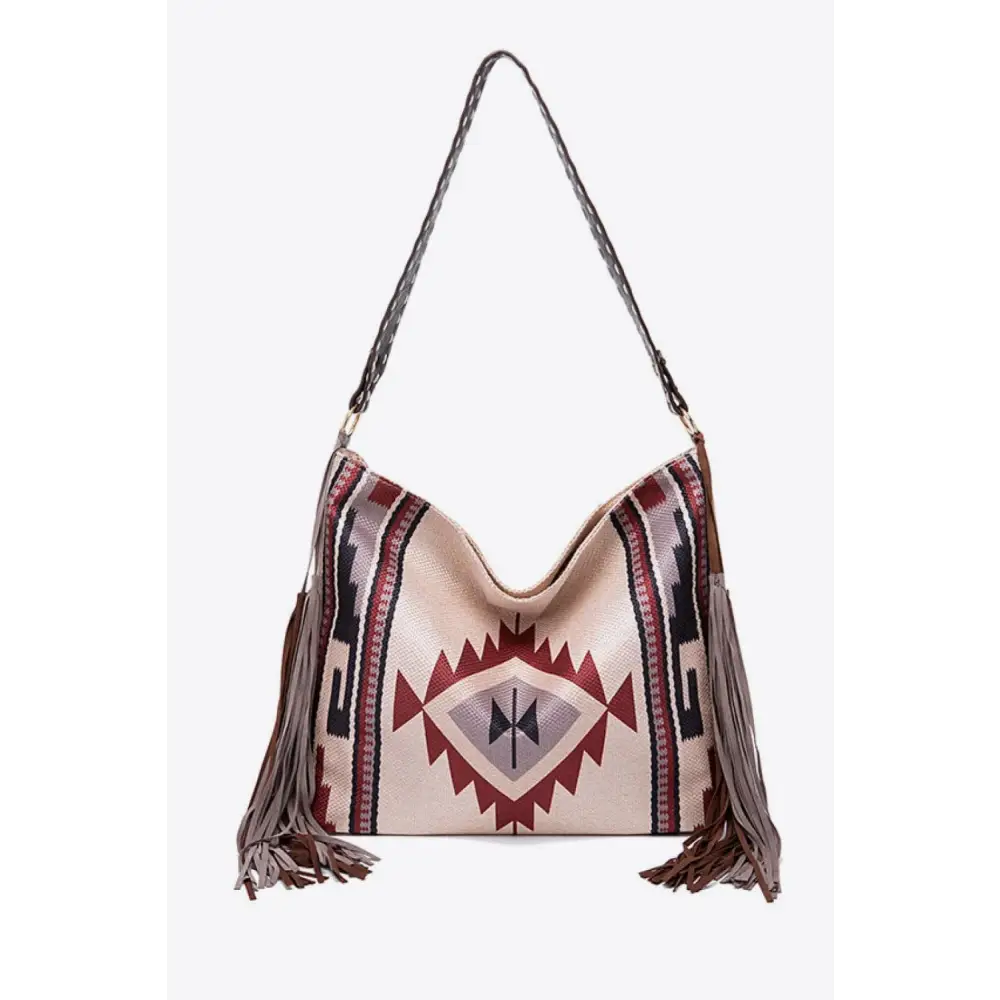 Trendy Geometric Canvas Tote Bag with Southwestern Flair