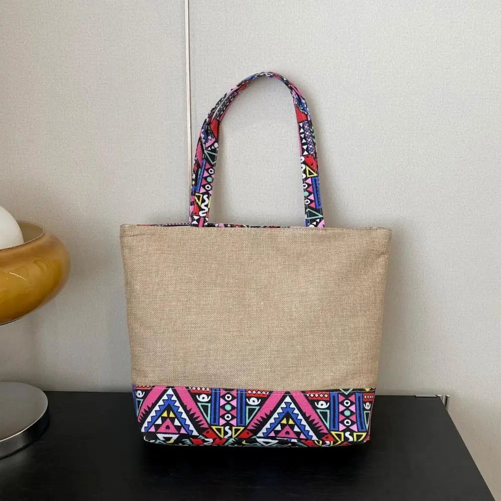 Vibrant Geometric Medium Tote Bag Mehgan Original Tags