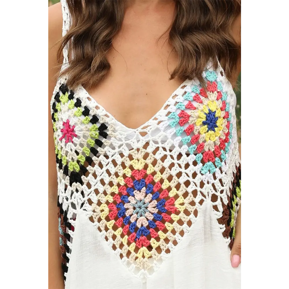 Stunning Geometric V-Neck Spaghetti Strap Beach Cover Up