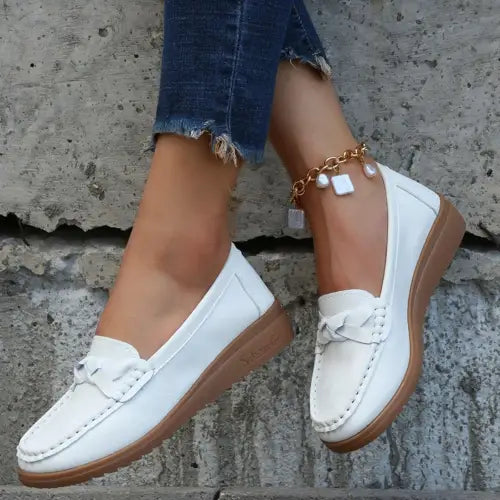 Glamorous Weave Wedge Heeled Loafers