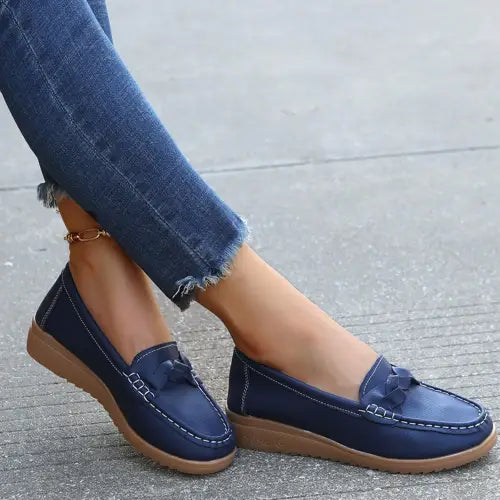 Glamorous Weave Wedge Heeled Loafers