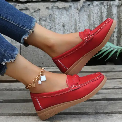 Glamorous Weave Wedge Heeled Loafers