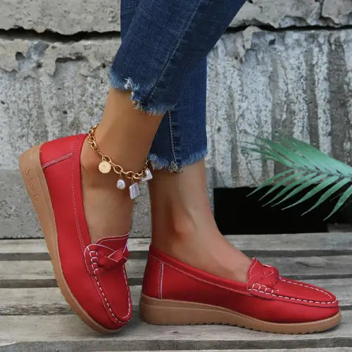 Glamorous Weave Wedge Heeled Loafers