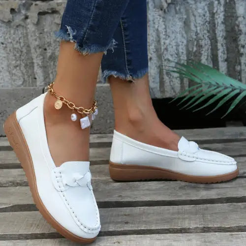 Glamorous Weave Wedge Heeled Loafers