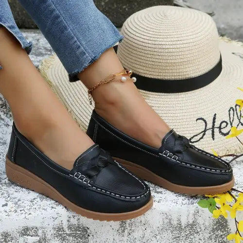 Glamorous Weave Wedge Heeled Loafers