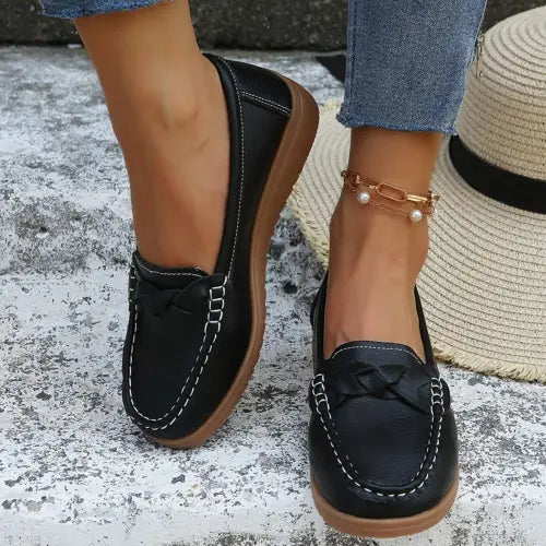 Glamorous Weave Wedge Heeled Loafers