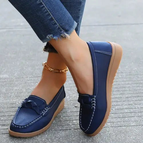 Glamorous Weave Wedge Heeled Loafers