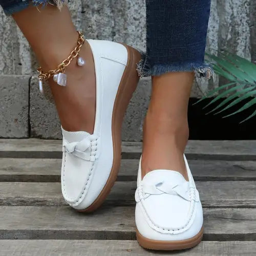 Glamorous Weave Wedge Heeled Loafers