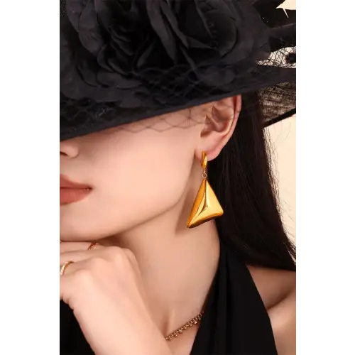 Gold Triangle Earrings