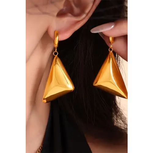 Gold Triangle Earrings