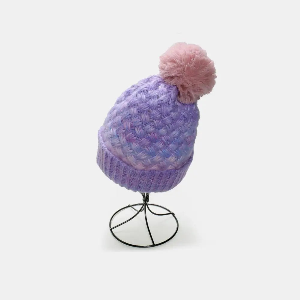 Cozy Up in Style with Miara's Gradient Knit Hat and Fluffy Pompom